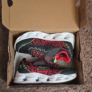 Skechers S Lights Black Shoe Box with Multicolor Design